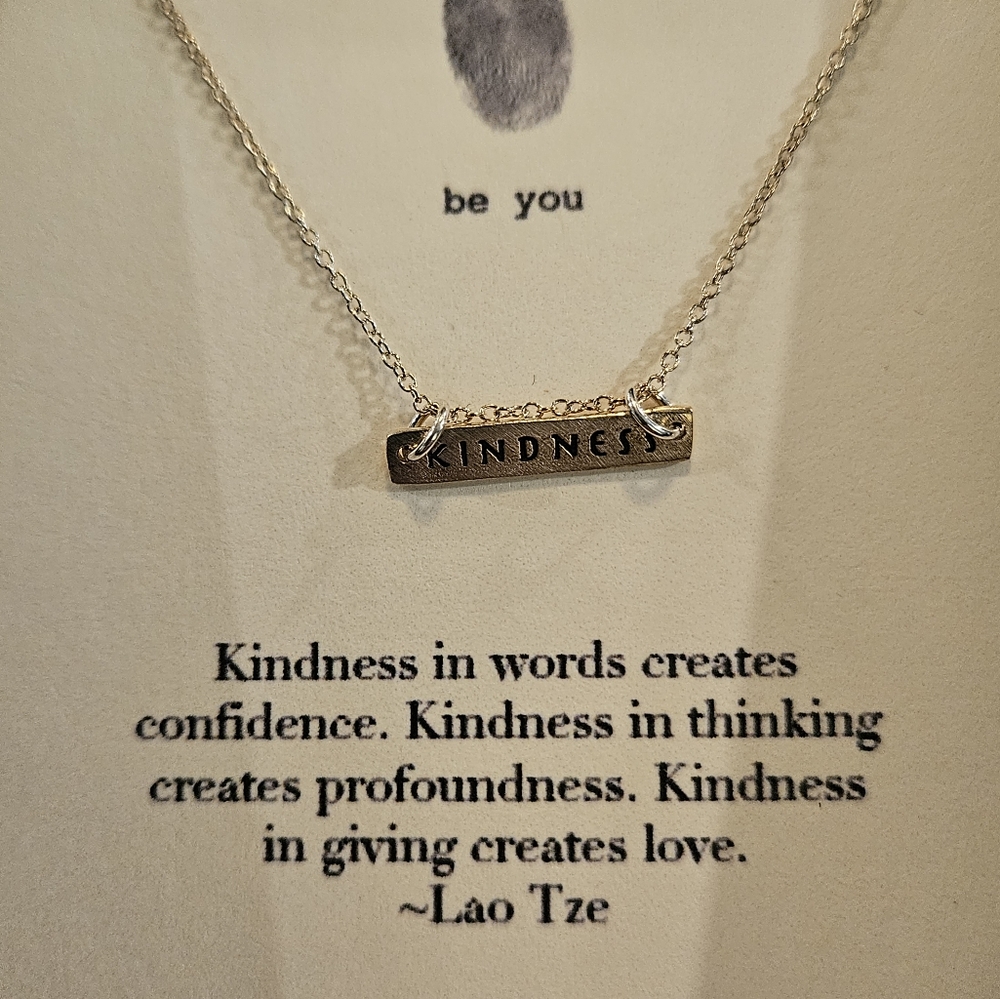B.U. sterling silver kindness bar necklace